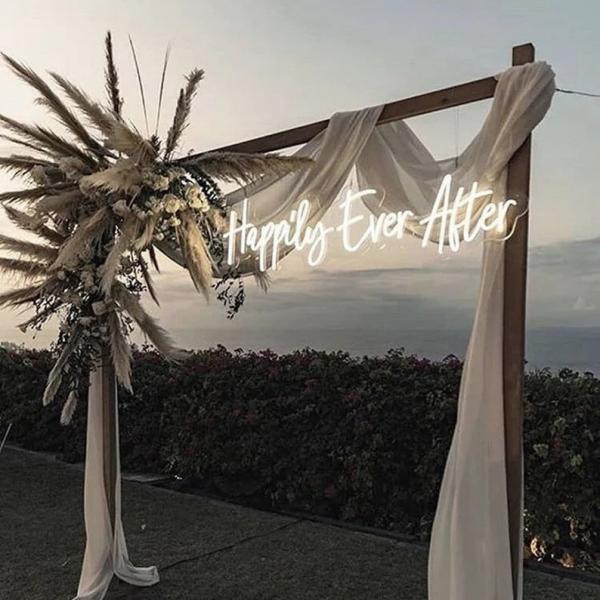 Happily Ever After Neon Sign Wedding Reception