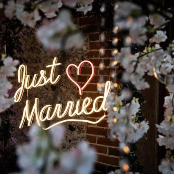 Just Married Wedding Neon Sign