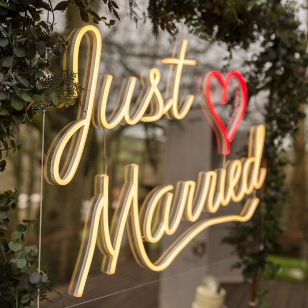Just Married Wedding Neon Sign