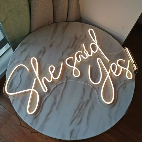 Wedding neon sign She Said Yes