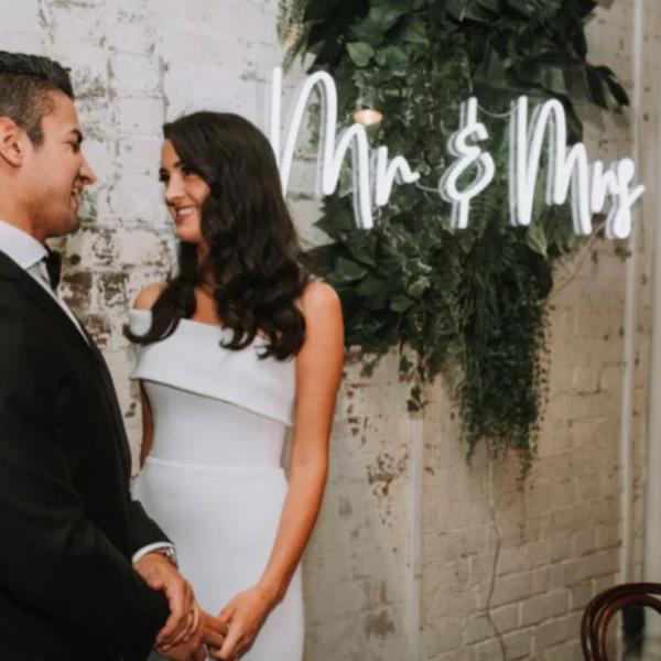 Mr and Mrs Wedding Neon Sign