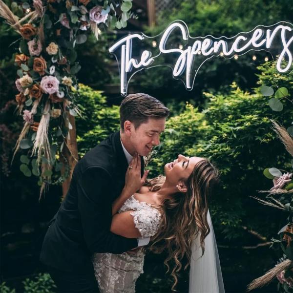 Custom Neon Wedding Sign Last Name
