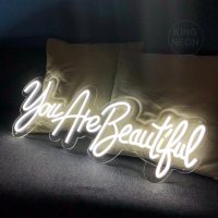 Wedding Decor, You Are Beautiful Party Garden Light Decor LED Art Bedroom Home Wall Decor Propose Lovers Couples Engagement Gift For Her Him